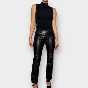Y2K GAP Black Leather Bootcut Pants‎